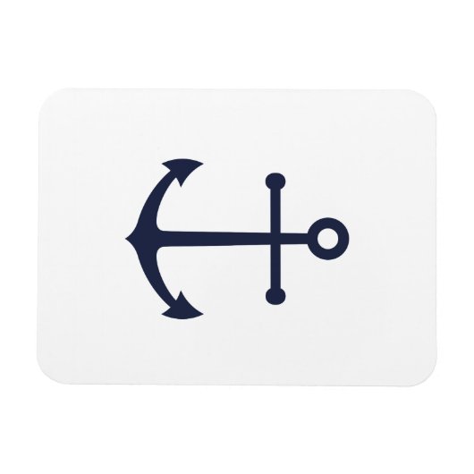 Nautic Navy Blue Anchor Magnet (Horizontal)