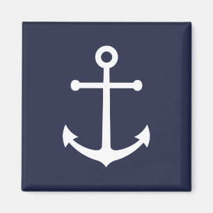 Nautic Navy Blue Anchor Magnet