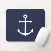 Nautic Navy Blue Anchor Mousepad (Mit Mouse)
