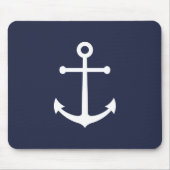 Nautic Navy Blue Anchor Mousepad (Vorne)