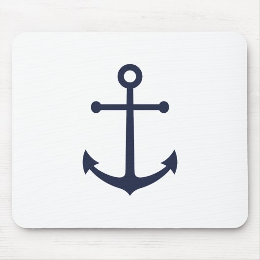 Nautic Navy Blue Anchor Mousepad (Vorne)