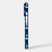 Nautic Navy Blue Anchor Muster Case-Mate iPhone Hülle (Rückseite / Links)
