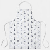 Nautic Navy Blue Anchor Muster Schürze (Vorderseite)