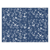 Nautic Navy Blue Anchor Muster Tischdecke (Vorderseite (Horizontal))