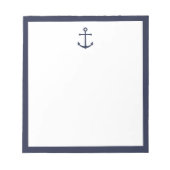 Nautic Navy Blue Anchor Notizblock (Vorderseite)