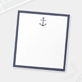 Nautic Navy Blue Anchor Notizblock
