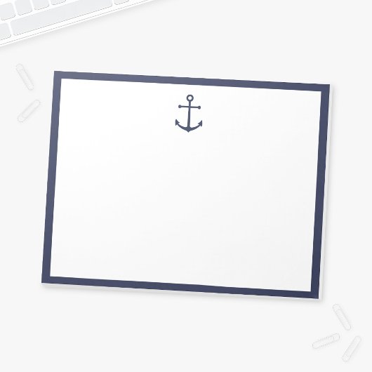 Nautic Navy Blue Anchor Notizblock
