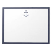 Nautic Navy Blue Anchor Notizblock (Vorderseite)