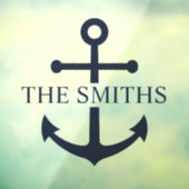 Nautic Navy Blue Anchor Personalisierter Familienn Fensteraufkleber (Blatt 3)