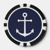 Nautic Navy Blue Anchor Pokerchips (Vorderseite)