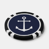 Nautic Navy Blue Anchor Pokerchips (Einzeln)