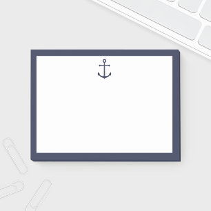Nautic Navy Blue Anchor Post-it Klebezettel