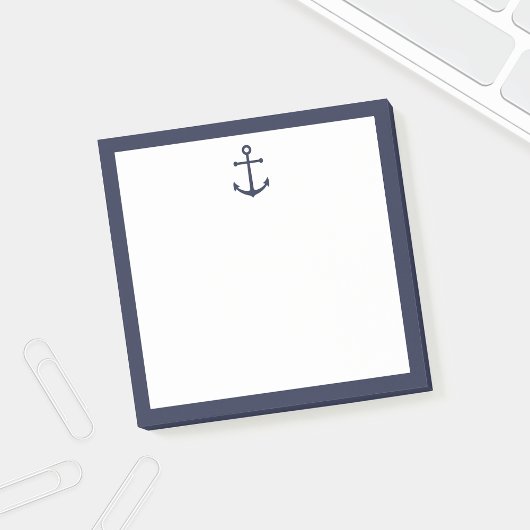 Nautic Navy Blue Anchor Post-it Klebezettel