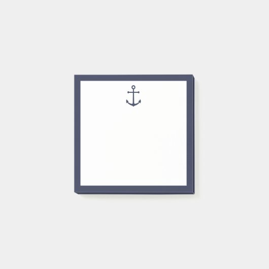 Nautic Navy Blue Anchor Post-it Klebezettel (Vorderseite)