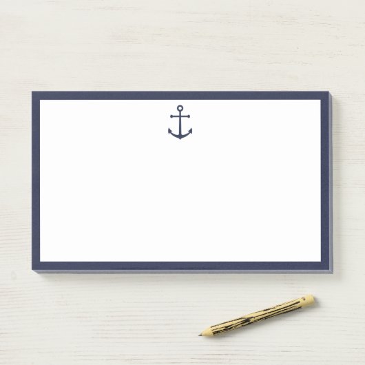 Nautic Navy Blue Anchor Post-it Klebezettel (Auf Schreibtisch)