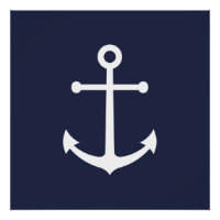 Nautic Navy Blue Anchor