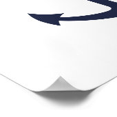 Nautic Navy Blue Anchor Poster (Ecke)