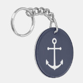 Nautic Navy Blue Anchor Schlüsselanhänger (Vorderseite links)