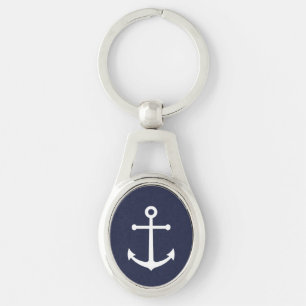 Nautic Navy Blue Anchor Schlüsselanhänger