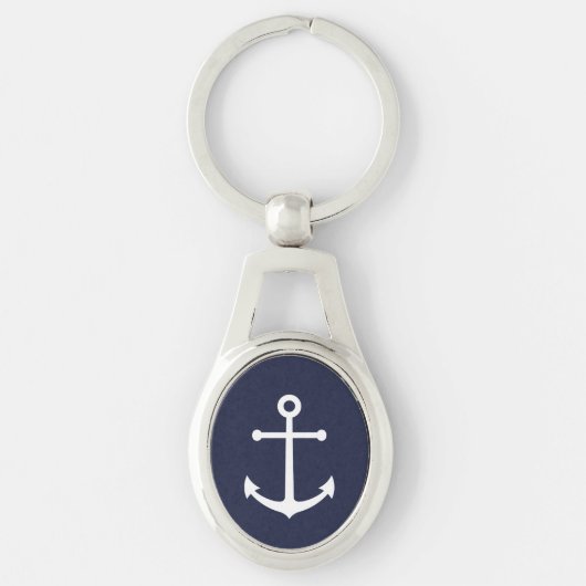 Nautic Navy Blue Anchor Schlüsselanhänger (Vorderseite)