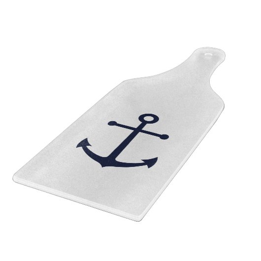 Nautic Navy Blue Anchor Schneidebrett (Ecke)