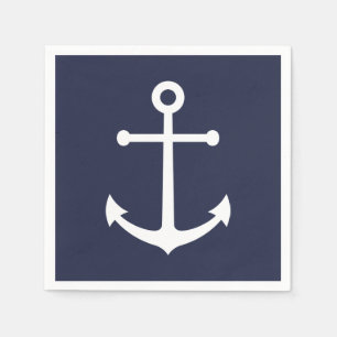 Nautic Navy Blue Anchor Serviette