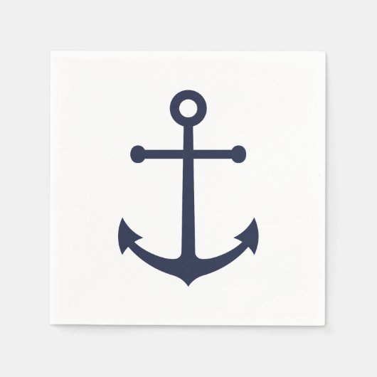 Nautic Navy Blue Anchor Serviette (Vorderseite)
