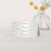 Nautic Navy Blue Anchor Silver White Platzkarte (Rückseite)