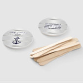 Nautic Navy Blue Anchor Silver Wt BG Wedding Fächer (Non-assembled)