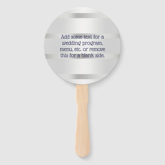 Nautic Navy Blue Anchor Silver Wt BG Wedding Fächer (Rückseite)