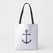 Nautic Navy Blue Anchor Tasche (Vorderseite)