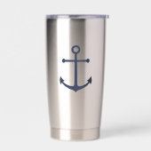 Nautic Navy Blue Anchor Thermobecher (Links)