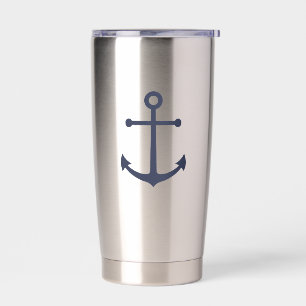 Nautic Navy Blue Anchor Thermobecher