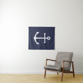 Nautic Navy Blue Anchor Wandteppich (Beispiel (Horizontal))