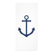 Nautic Navy Blue Anchor Wedding Menu Werbekarte (Hinten)