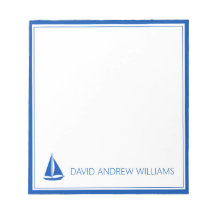 Nautic Navy Blue and White Sailboat Personalisiert