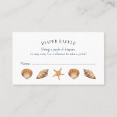 Nautic Navy Blue Baby Duwer Diaper Raffle Visitenkarte (Vorderseite)