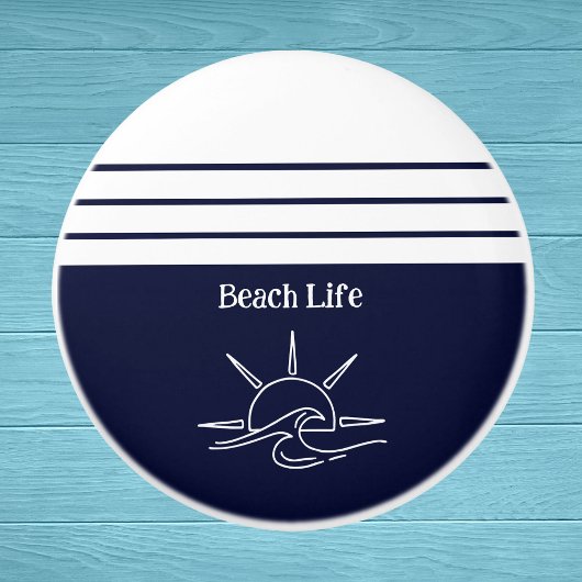 Nautic Navy Blue Beach House Sea Keramikknauf