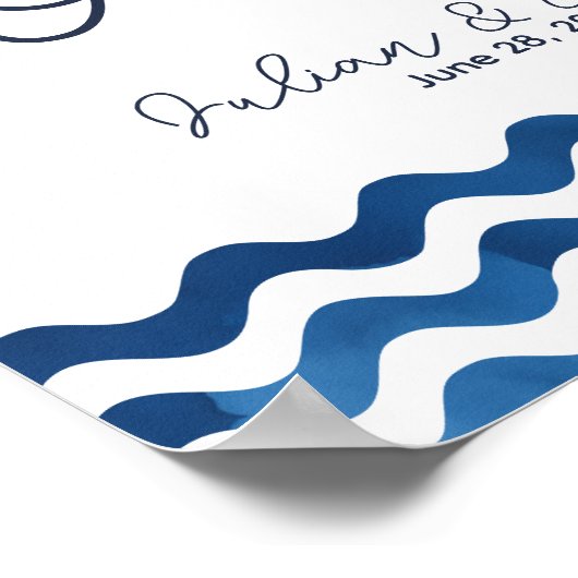 Nautic Navy Blue Bitte nehmen Sie einen Ausdruck Poster (Ecke)
