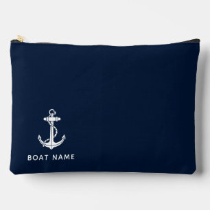 Nautic Navy Blue Boat Anchor Custom Cruise Swag Zubehörtasche