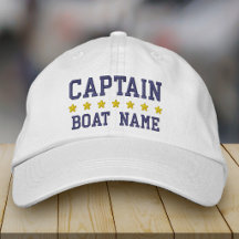 Nautic Navy Blue Captain Ihr Boot Name weiß