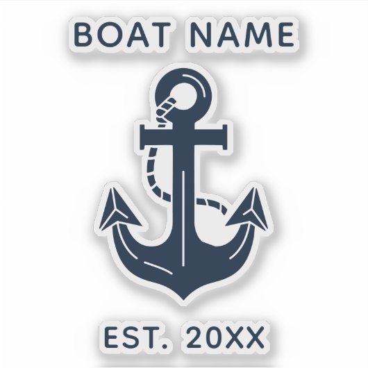 Nautic Navy Blue Custom Bootname Aufkleber (Vorderseite)