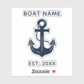 Nautic Navy Blue Custom Bootname Aufkleber (Blatt)