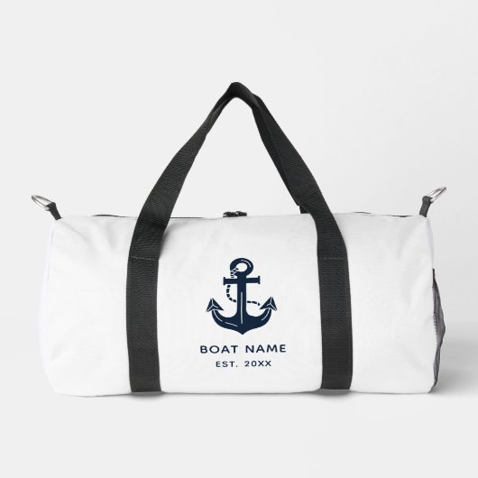 Nautic Navy Blue Custom Bootname Duffle Bag (Vorderseite)