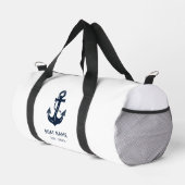 Nautic Navy Blue Custom Bootname Duffle Bag (Rechte Ecke)
