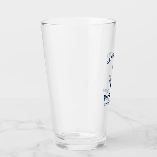Nautic Navy Blue Custom Captain Boat Name Glas (Rechts)