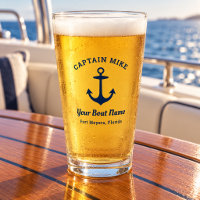 Nautic Navy Blue Custom Captain Boat Name