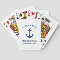 Nautic Navy Blue Custom Captain Boat Name