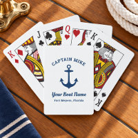 Nautic Navy Blue Custom Captain Boat Name