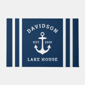 Nautic Navy Blue Custom Family Lake House Fußmatte (Vorderseite)
